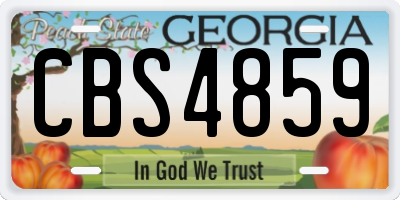 GA license plate CBS4859