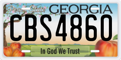GA license plate CBS4860