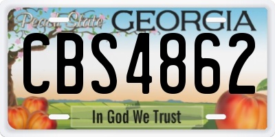 GA license plate CBS4862