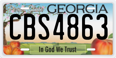 GA license plate CBS4863