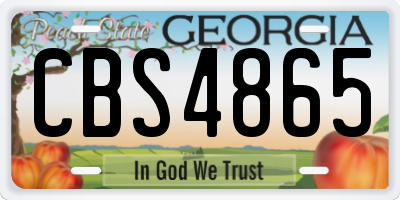 GA license plate CBS4865