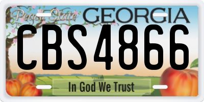 GA license plate CBS4866