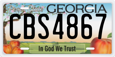 GA license plate CBS4867