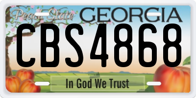 GA license plate CBS4868