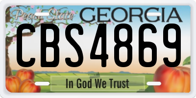 GA license plate CBS4869