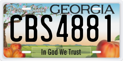 GA license plate CBS4881