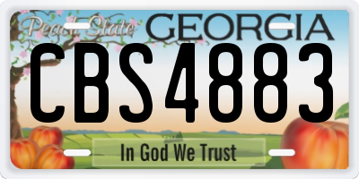 GA license plate CBS4883