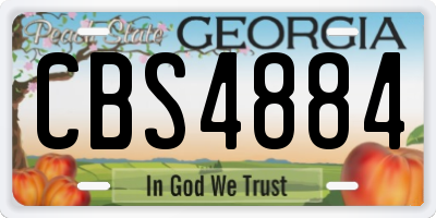 GA license plate CBS4884