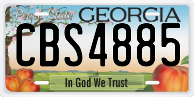 GA license plate CBS4885