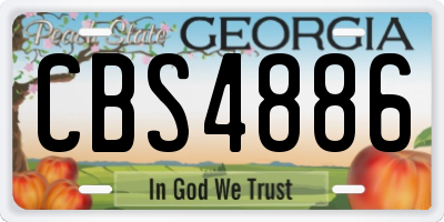 GA license plate CBS4886