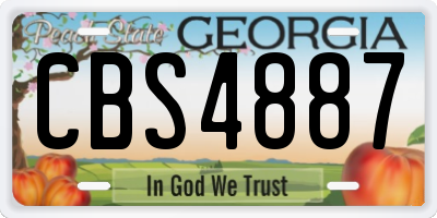 GA license plate CBS4887