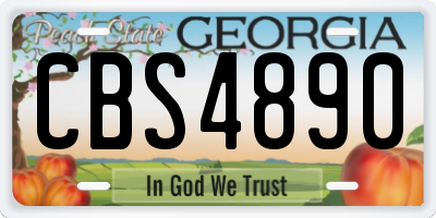 GA license plate CBS4890