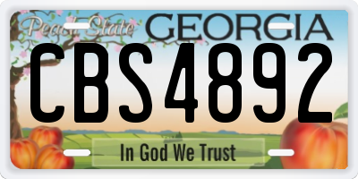 GA license plate CBS4892