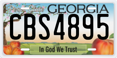 GA license plate CBS4895