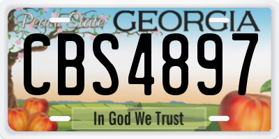 GA license plate CBS4897