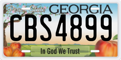 GA license plate CBS4899