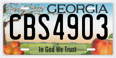 GA license plate CBS4903