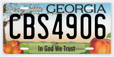 GA license plate CBS4906