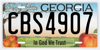 GA license plate CBS4907