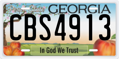 GA license plate CBS4913