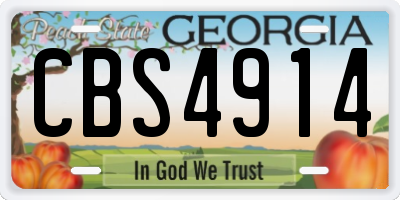 GA license plate CBS4914