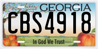 GA license plate CBS4918