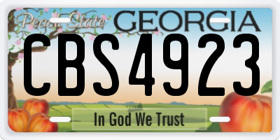 GA license plate CBS4923