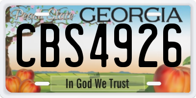 GA license plate CBS4926