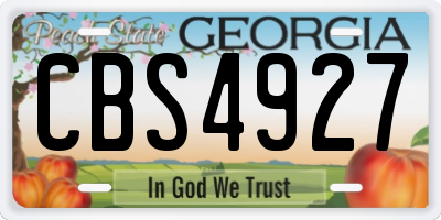 GA license plate CBS4927