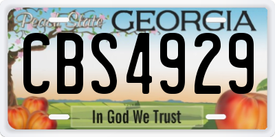 GA license plate CBS4929