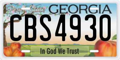 GA license plate CBS4930