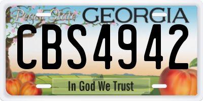 GA license plate CBS4942