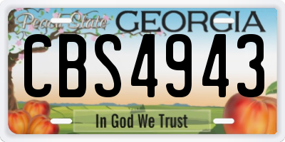 GA license plate CBS4943