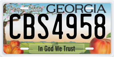 GA license plate CBS4958