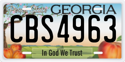GA license plate CBS4963