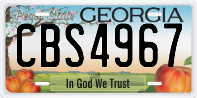 GA license plate CBS4967
