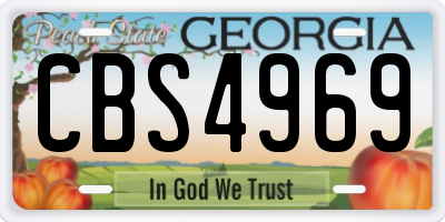 GA license plate CBS4969