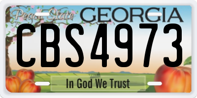 GA license plate CBS4973