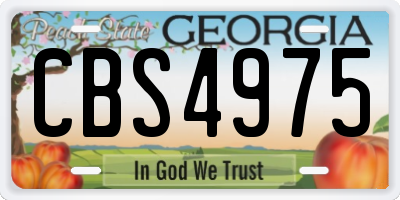 GA license plate CBS4975
