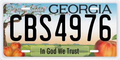 GA license plate CBS4976