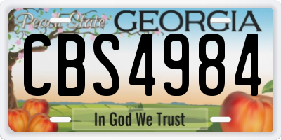GA license plate CBS4984