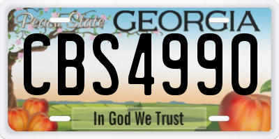 GA license plate CBS4990