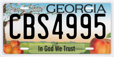 GA license plate CBS4995