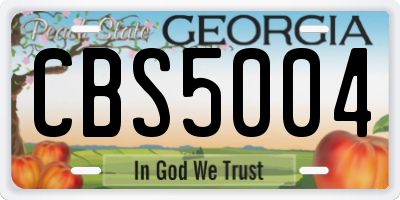 GA license plate CBS5004