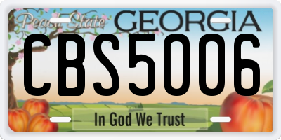 GA license plate CBS5006