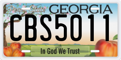 GA license plate CBS5011