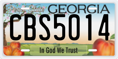 GA license plate CBS5014