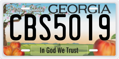GA license plate CBS5019