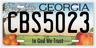 GA license plate CBS5023
