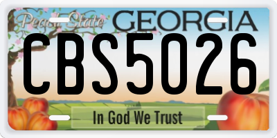 GA license plate CBS5026